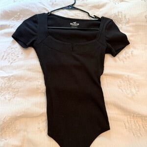 Hollister Black Ribbed Women's bodysuit